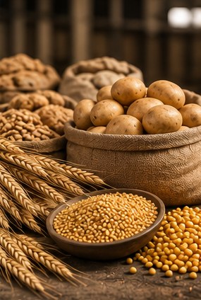 Potatoes, wheat and soybeans